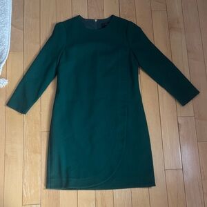 J. Crew Dark Green Long Sleeve Dress